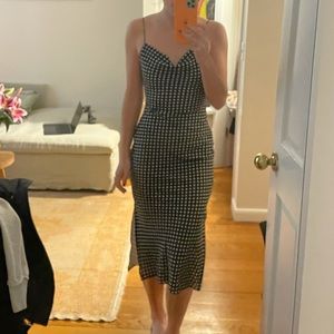 Endless Rose black and white polka dot slip dress.